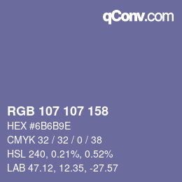 Farbcode: RGB 107 107 158 | qconv.com