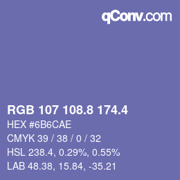 カラーコード: RGB 107 108.8 174.4 | qconv.com