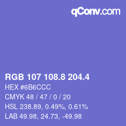 カラーコード: RGB 107 108.8 204.4 | qconv.com