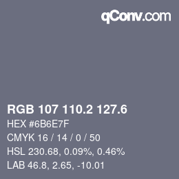 カラーコード: RGB 107 110.2 127.6 | qconv.com
