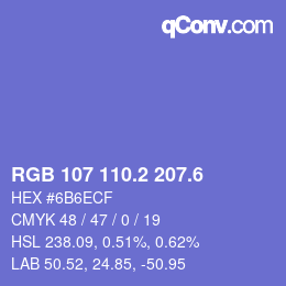 カラーコード: RGB 107 110.2 207.6 | qconv.com