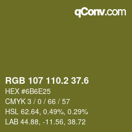 カラーコード: RGB 107 110.2 37.6 | qconv.com