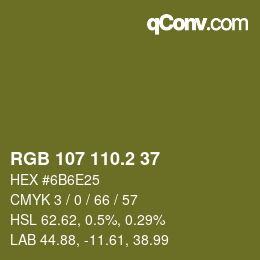 カラーコード: RGB 107 110.2 37 | qconv.com