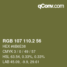 カラーコード: RGB 107 110.2 56 | qconv.com