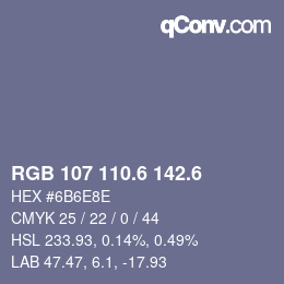 カラーコード: RGB 107 110.6 142.6 | qconv.com