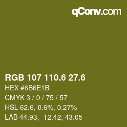 カラーコード: RGB 107 110.6 27.6 | qconv.com