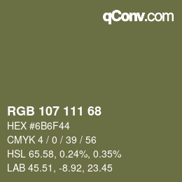 颜色代码: RGB 107 111 68 | qconv.com