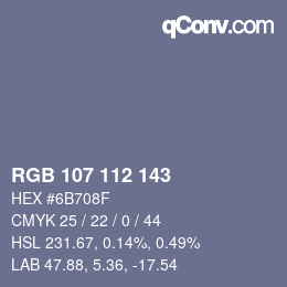 カラーコード: RGB 107 112 143 | qconv.com
