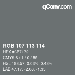 Código de color: RGB 107 113 114 | qconv.com