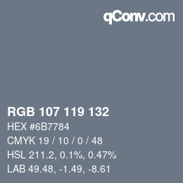颜色代码: RGB 107 119 132 | qconv.com
