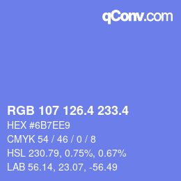 カラーコード: RGB 107 126.4 233.4 | qconv.com