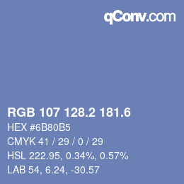 カラーコード: RGB 107 128.2 181.6 | qconv.com