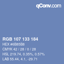 Farbcode: RGB 107 133 184 | qconv.com