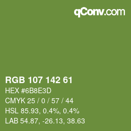 Color code: RGB 107 142 61 | qconv.com