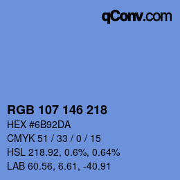 Color code: RGB 107 146 218 | qconv.com