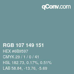 Color code: RGB 107 149 151 | qconv.com