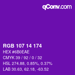 Color code: RGB 107 14 174 | qconv.com