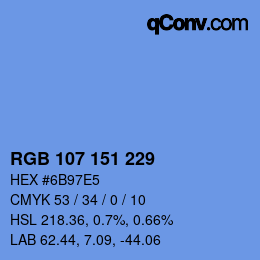 Color code: RGB 107 151 229 | qconv.com