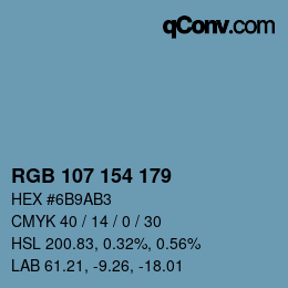 Color code: RGB 107 154 179 | qconv.com