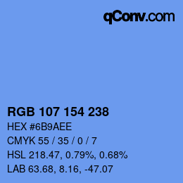 Color code: RGB 107 154 238 | qconv.com