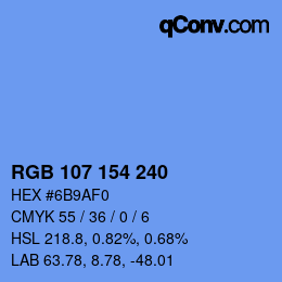 カラーコード: RGB 107 154 240 | qconv.com