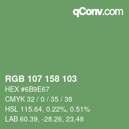颜色代码: RGB 107 158 103 | qconv.com