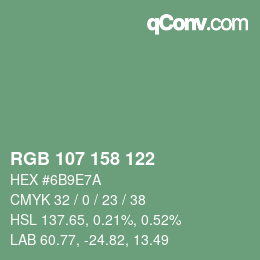 Código de color: RGB 107 158 122 | qconv.com