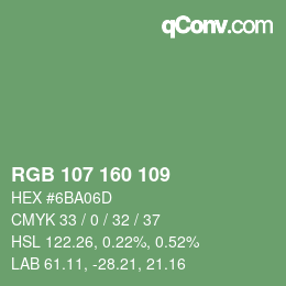 Farbcode: RGB 107 160 109 | qconv.com