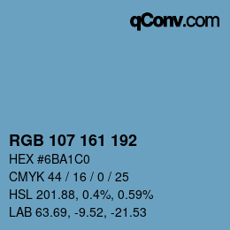 颜色代码: RGB 107 161 192 | qconv.com