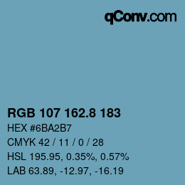 カラーコード: RGB 107 162.8 183 | qconv.com