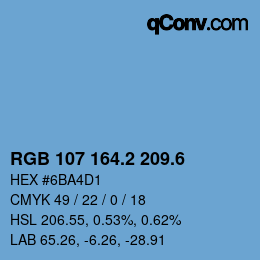 カラーコード: RGB 107 164.2 209.6 | qconv.com