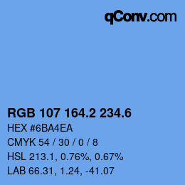 カラーコード: RGB 107 164.2 234.6 | qconv.com