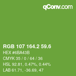 カラーコード: RGB 107 164.2 59.6 | qconv.com