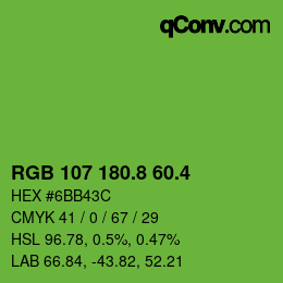カラーコード: RGB 107 180.8 60.4 | qconv.com
