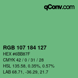 Farbcode: RGB 107 184 127 | qconv.com