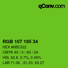 Color code: RGB 107 195 34 | qconv.com