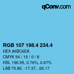 カラーコード: RGB 107 198.4 234.4 | qconv.com