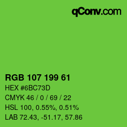 颜色代码: RGB 107 199 61 | qconv.com