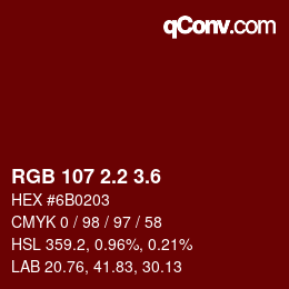 カラーコード: RGB 107 2.2 3.6 | qconv.com