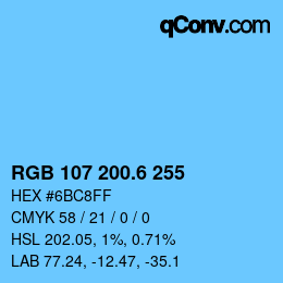 カラーコード: RGB 107 200.6 255 | qconv.com
