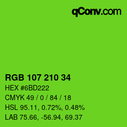 Color code: RGB 107 210 34 | qconv.com