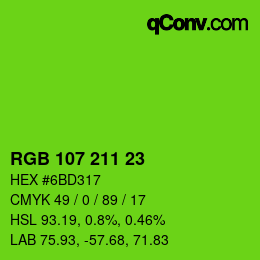 Color code: RGB 107 211 23 | qconv.com