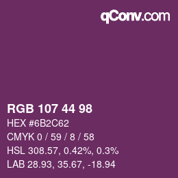カラーコード: RGB 107 44 98 | qconv.com