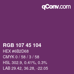 Code couleur: RGB 107 45 104 | qconv.com