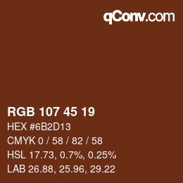 Color code: RGB 107 45 19 | qconv.com