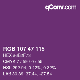 カラーコード: RGB 107 47 115 | qconv.com