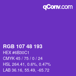 Color code: RGB 107 48 193 | qconv.com
