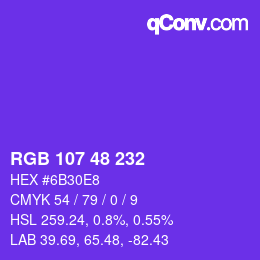 Color code: RGB 107 48 232 | qconv.com