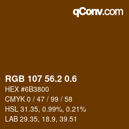 カラーコード: RGB 107 56.2 0.6 | qconv.com