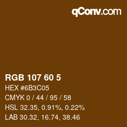 カラーコード: RGB 107 60 5 | qconv.com